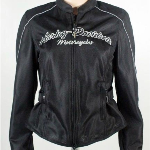 Harley Davidson Black Embroidered Zip Up Jacket - Size S. - Picture 2 of 5